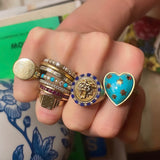 14K Gold Moonstone Diamond & Pearl Iris Ring - storrow