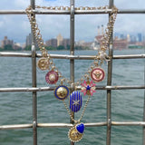 14K Gold Mother of Pearl Lapis & Enamel Emmeline Charm - storrow