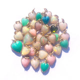 14K Gold Diamond & Chrysoprase Alana Heart Charm - storrow