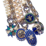 14K Gold Mixed Gemstone Pearl & Diamond Reid Charm - storrow