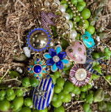 14K Gold & Peri Enamel Celestial Orb Mildred Medallion