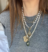 14K Blue Moonstone, Pearl & Black Enamel Eleanor Charm - storrow