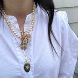 14K Gold Diamond & Green Enamel Guardian Lion Mabel Medallion - storrow