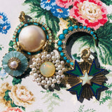 14K Gold Opal Malachite & Enamel Emmeline Charm - storrow