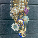 14K Gold Diamond & White Enamel Florence Charm