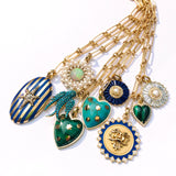 14K Gold Aquamarine Diamond & Pearl Emily Charm - storrow