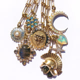 14K Gold Labradorite Pearl & Diamond Reid Charm - storrow