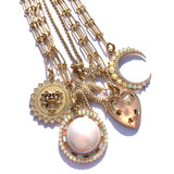 14K Gold Gemstone & Pearl Josephine Charm - storrow