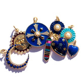 14K Gold & Gemstone Military Plaque Elizabeth Charm - storrow