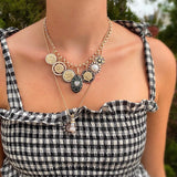 14K Blue Moonstone, Pearl & Black Enamel Eleanor Charm - storrow