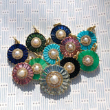 14K Gold Pink Tourmaline Diamond & Pearl Emily Charm - storrow