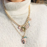 14K Gold Pink Opal & Gemstone Queen Christina Charm - storrow