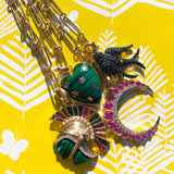 14K Gold & Malachite Anna Heart Charm - storrow