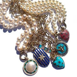 14K Gold & Gemstone Military Plaque Elizabeth Charm - storrow