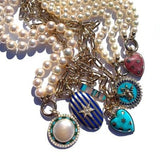 14K Gold Gemstone & Pearl Josephine Charm - storrow