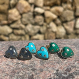 14K Gold & Malachite Anne Diamond Heart Stud Earrings