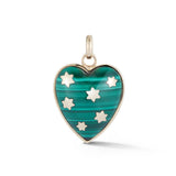 14K Gold & Malachite Anna Heart Charm - storrow
