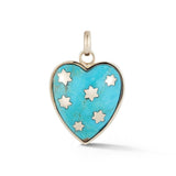 14K Gold & Turquoise Anna Heart Charm - storrow