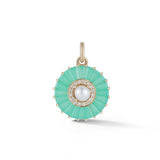 14K Gold Chrysoprase Diamond & Pearl Emily Charm - storrow