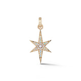 14K Diamond stella star north star guiding light Charm jewelry necklace celestial victorian inspired gift for her storrow opal gold