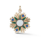 14K Gold Opal & Enamel Emblem Rosa Charm - storrow
