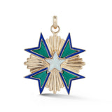 14K Gold Opal Malachite & Enamel Emmeline Charm - storrow