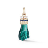 14K Gold Malachite Blue Sapphire & Pearl Figa Flossie Charm - storrow