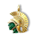 14K Gold Malachite Pearl & Diamond Reid Charm