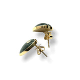 14K Gold & Labradorite Anne Diamond Heart Stud Earrings