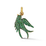 14K EMERALD BIRD CHARM VICTORIAN ANTIQUE MODERN HEIROOM GIFT