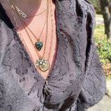 14K Gold & Green Bloodstone Anna Heart Charm - storrow