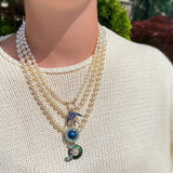 14K Gold Labradorite Pearl & Enamel Libby Charm - storrow