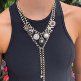 14K Blue Moonstone, Pearl & Black Enamel Eleanor Charm - storrow