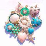 14K Gold Gemstone & Pearl Josephine Charm - storrow