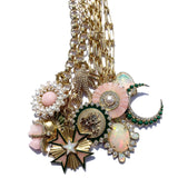 14K Gold Pink Opal Diamond & Pearl Emily Large Charm - storrow