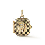 14K Gold Diamond Checkerboard Lancer I Locket - storrow