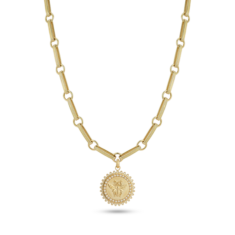 14K Gold Minnie & Ernie Necklace