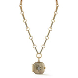 14K Gold Diamond Star Stripe Luminary I Locket - storrow