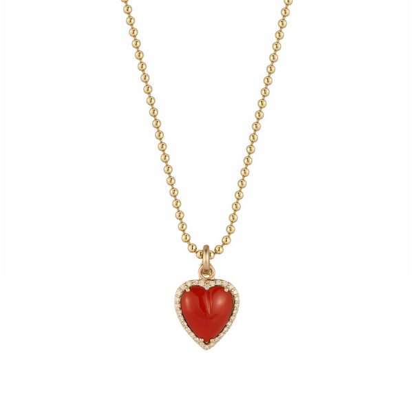 14K Carnelian Alana & 18" Stanley Charm Necklace