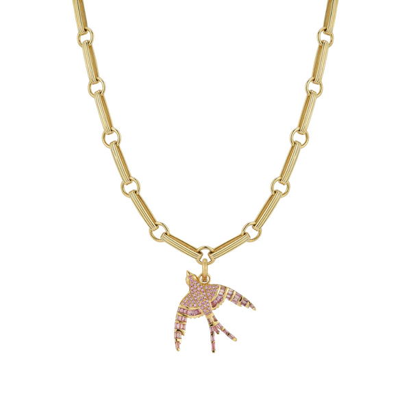 14K Pink Sapphire Evelyn & Ernie Necklace