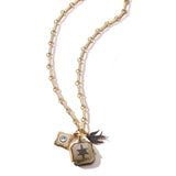 14K Gold Blue Sapphire Star Stripe Luminary II Locket - storrow