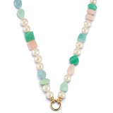 14K 17.5" 9MM Freshwater Pearl & Gem Sweet Maisy #8 Necklace