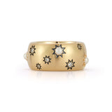 14K Gold Diamond & Pearl Celeste Band - storrow