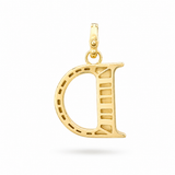 14K Gold Diamond & Sapphire Celeste Initial D Charm