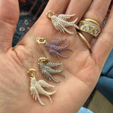 14K Gold Brown Diamond Birdie Charm