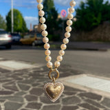 14K Gold Diamond & Pearl Laney Locket