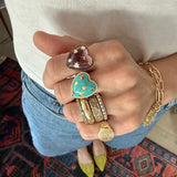 14K Gold Purple Amethyst Anna Heart Ring