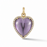 14K Gold Diamond & Amethyst Alana Large Heart Charm