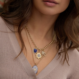 14K Gold Diamond & Lapis Alana Large Heart Charm - storrow