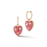 14K Gold & Turquoise Anne Diamond Heart Huggie Earrings